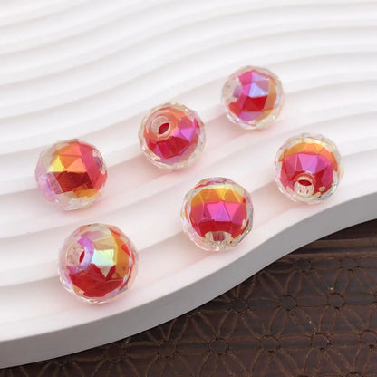 100pcs 16mm Rainbow Candy Globe Acrylic Bead Transparent Bead in Bead Round Loose Beads for DIY Jewelry Craft
