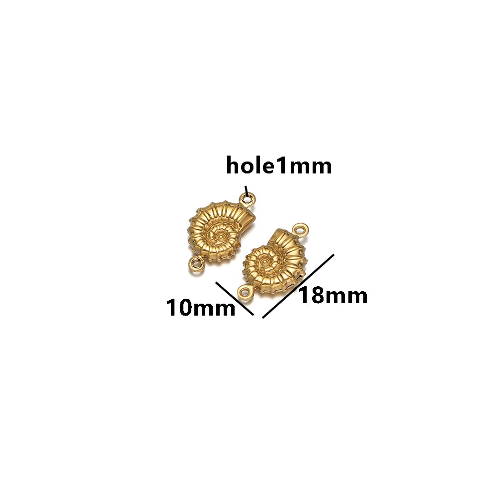 18k Gold Plated Stainless Steel Hollow Fish Sea Turtles Dolphins Charm Pendant for DIY Necklace Jewelry Making Jewelry Findings