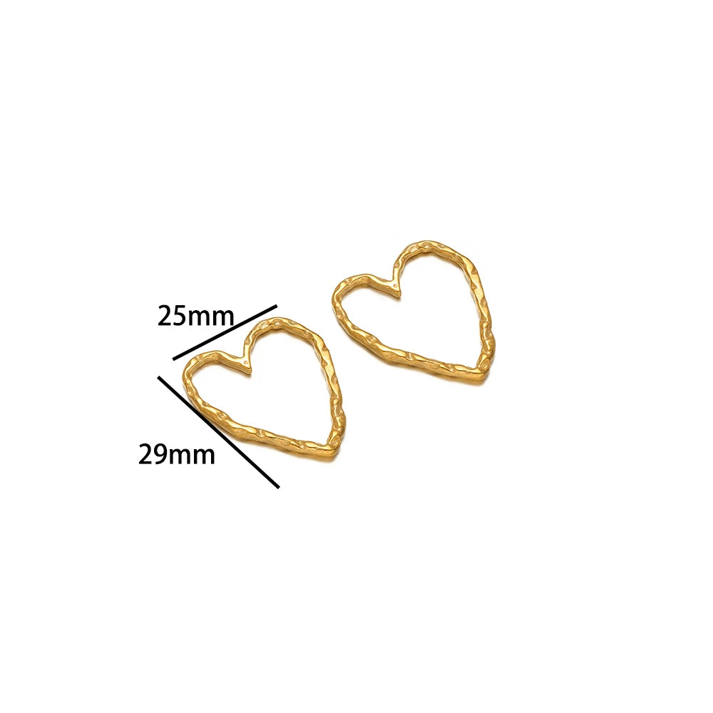 Trendy Jewelry Accessories Stainless Steel18k Gold Plated Heart Circle Charms Pendant for DIY Jewelry Necklace Earring Making