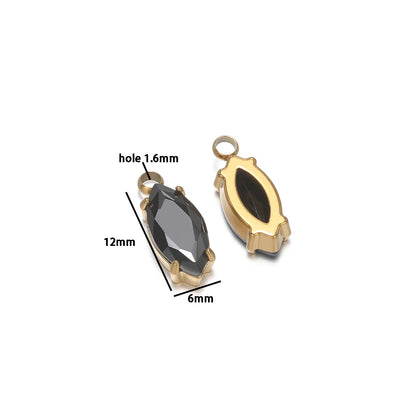 Handmade Stainless Steel 18k Gold Plated Zircon Charm Pendant for Diy Bracelet Necklace Jewelry Making Wholesale