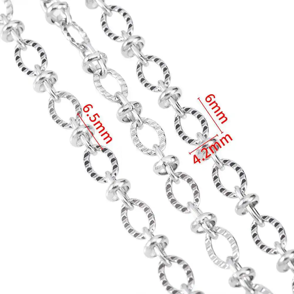 E208 Fashion Silver Gold Plated Chain Waterproof Stainless Steel Roller Link Chains for Jewelry Custom Diy