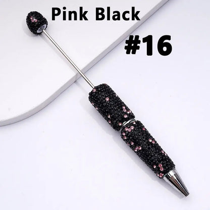 Full Rhinestone Beadable Clay Ballpoint Pens - DIY Beaded Plastic Pen for School Office Gift