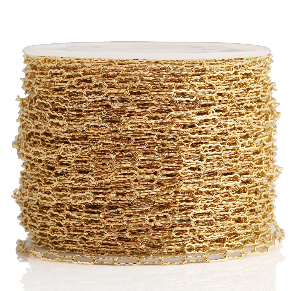 D265 High Quality Peanut Shape Bulk Roll Chain Stainless Steel Necklace Bracelet Chain Making Diy Wholesale