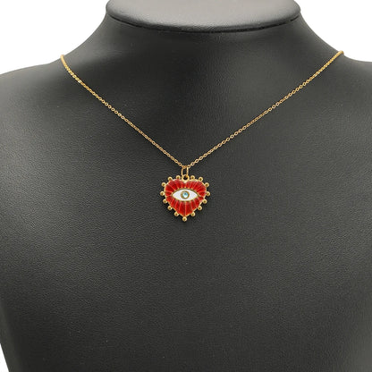 Design Dainty Enamel Eye Stainless Steel 18K Gold Plated Zircon Eyes Charm Pendant for Jewelry Earring Necklace Making
