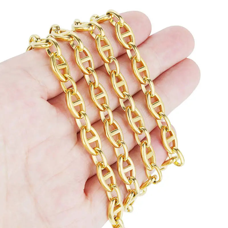 B3656 8MM Stainless Steel Chain Thunk Pig Nose Chain Necklace Bracelet Chain Making Diy