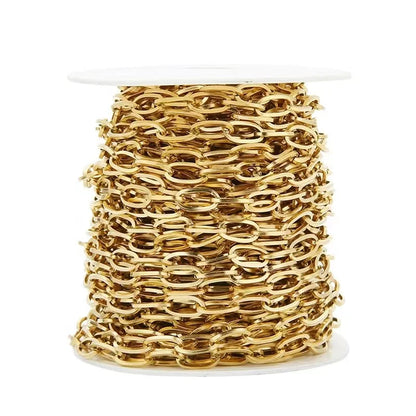 No Tarnish 18k Gold Stainless Steel Chain 6mm Men Cross Chain for Necklace Bracelet Diy Making