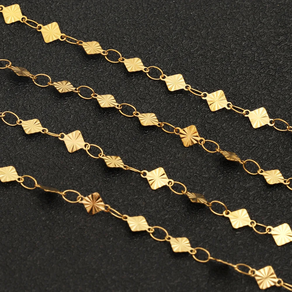 D1012 Amazing Hot Flower Stainless Steel Chain 18k Pvd Gold Plated Waterproof Chain for Necklace Bracelet Making