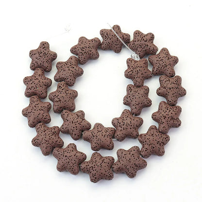 Wholesale Good Quality Many Colors Pink Blue Green Star Shape Volcanic Rock Lava Stone Beads for Jewelry Making 23mm
