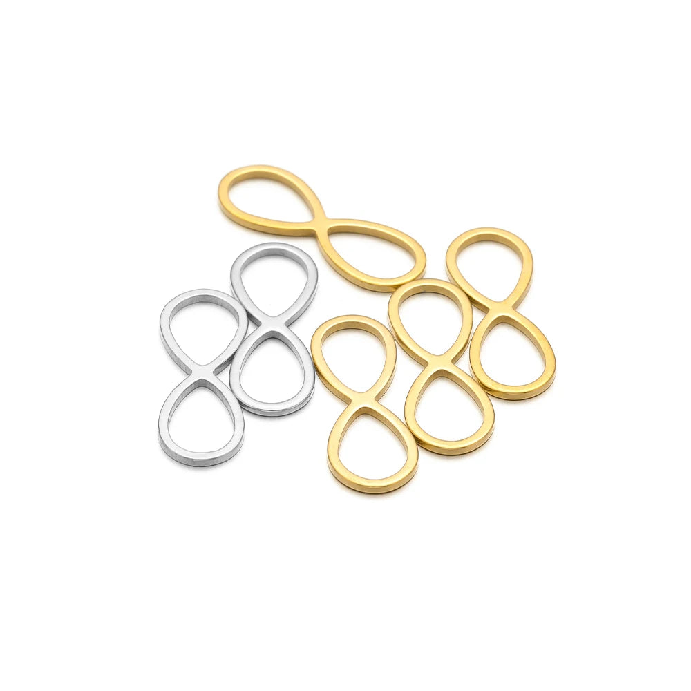 DIY Jewelry Accessories Stainless Steel 18k Gold Plated  8-shaped Infinity Charm Pendant for Jewelry Making