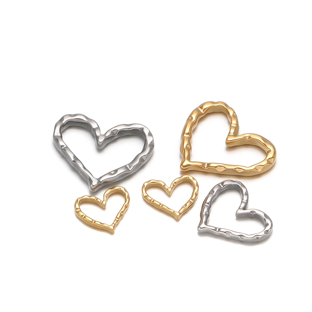 Stainless Steel  Wide Square Frame Charms Hollow Love Outline Connectors 18K Gold Plated mm DIY Jewelry Making Findings Necklace