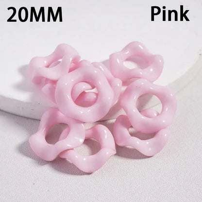 Solid Color Acrylic Beads with Wavy Shape Spacer for Pen Accessories Large Hole 20mm
