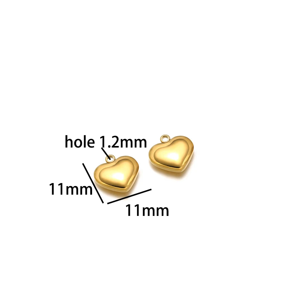 Fashion love Pendant 18k Gold Plated Stainless Steel Heart Shape Charm Pendant for DIY Jewelry Making Accessories