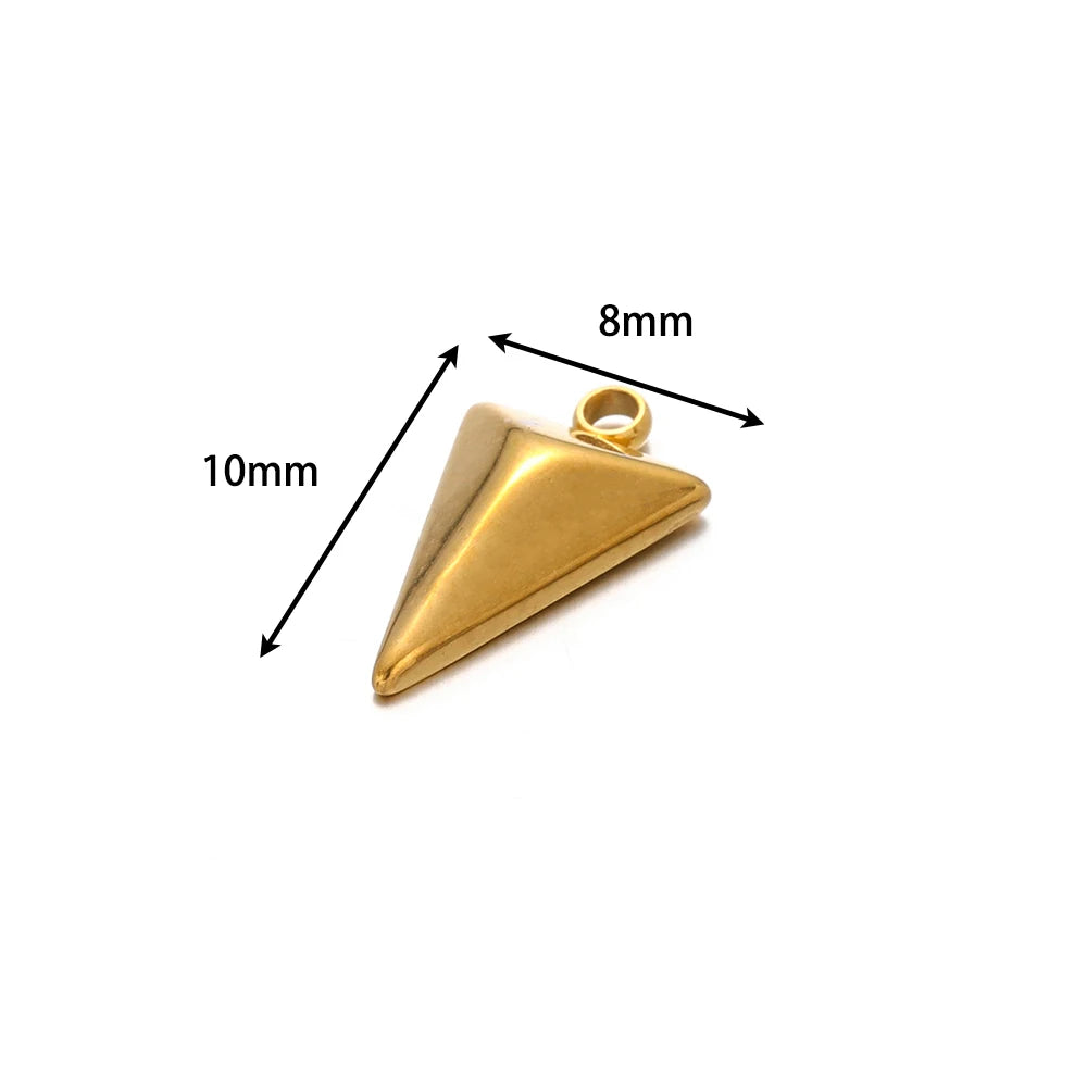 Wholesale Geometric Charm Stainless Steel 18k Real Gold Plated Triangle Charm Pendant for Jewelry Making