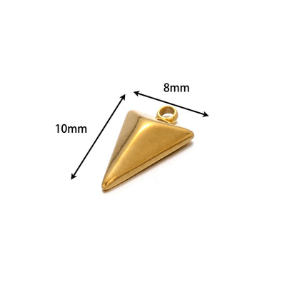 Wholesale Geometric Charm Stainless Steel 18k Real Gold Plated Triangle Charm Pendant for Jewelry Making