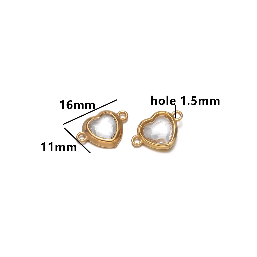 Fashion Stainless Steel 18k Pvd Gold Plated Heart Shaped Charms Pendant for DIY Jewelry Necklace Making