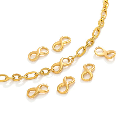 Tiny Infinity Symbol Stainless Steel Real Gold Plated Infinity Charm Pendant for Jewelry Necklace Making Accessories