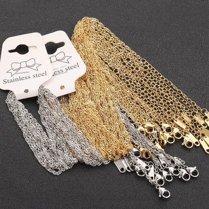 B4357 No Tarnished Gold Plated Stainless Steel Thin Chain Finished Necklace Chain for Making