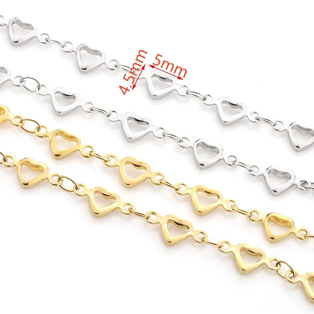 Wholesale Stainless Steel Chain 18k Gold Pvd Chain Custom Permanent Heart Chains for Women Jewelry