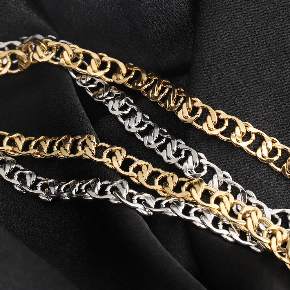 D494 High Quality Necklace Making Chain Heart Stainless Steel Gold Silver Plated Bulk Roll Chain for Diy