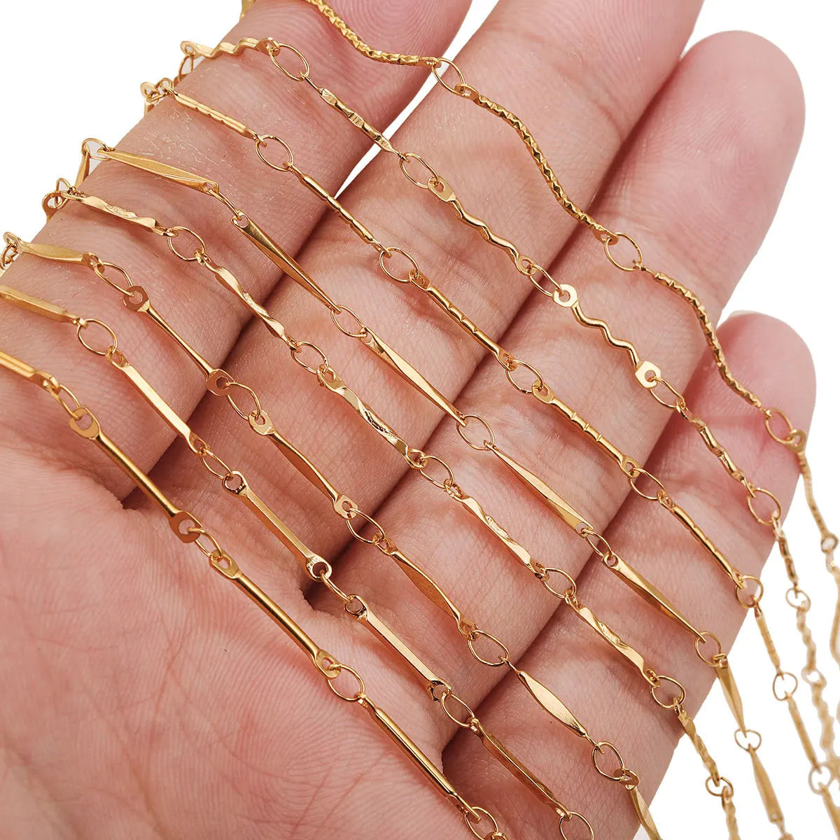A2913 Fashion 18k Gold Plated Stainless Steel Chain Silver Necklace Bracelet Bulk Chain for Jewelry Diy Making
