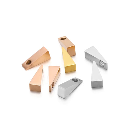 No Fade Stainless Steel Gold  Plated Charm Triangle-Shape Charm Pendant for Handmade Jewelry Necklace Making