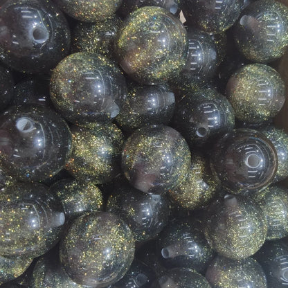 16mm   200pcs Acrylic  Star River Series Resin Shinny Glitter Beads for Pen Chunky  Necklace DIY Jewelry Making