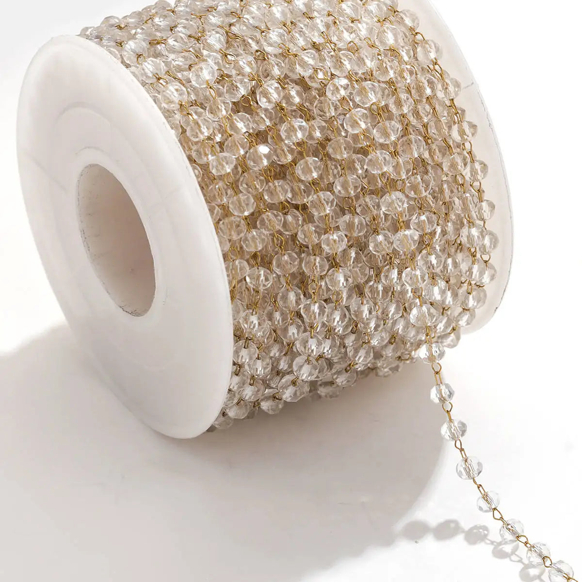 A1321 Fashion Handmade Stainless Steel Chain Beads Beaded Crystal Chain Colorful Chain for Necklace Bracelet Diy