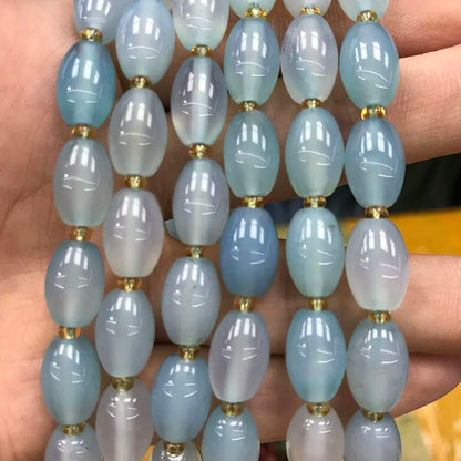 New Natural 8x12mm Rice Dyed Rainbow Colorful Agate Loose Bead, Mutil-color Agate Tourmaline for DIY Women Jewelry Making