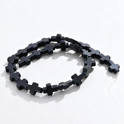 Natural Stone Christian Cross Beads Colorful Stones Loose Beads Strand for DIY Jewelry Making Bracelets Necklaces 12x16x5mm