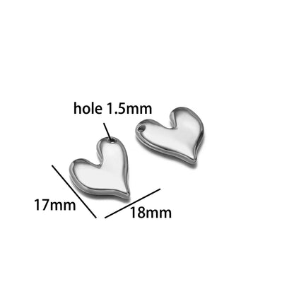 Fashion love Pendant 18k Gold Plated Stainless Steel Heart Shape Charm Pendant for DIY Jewelry Making Accessories