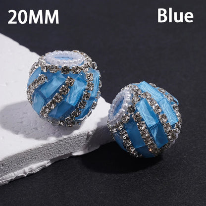 Fluorescent Spiral Rectangular Beads Inlaid Rhinestone and Pearl Chains Loose Craft Beads Wholesale