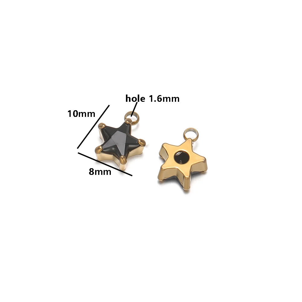 Minimalist Fashion Stainless Steel 18k Gold Plated Star Oval Rectangle Charms Pendant for DIY Jewelry Necklace Making
