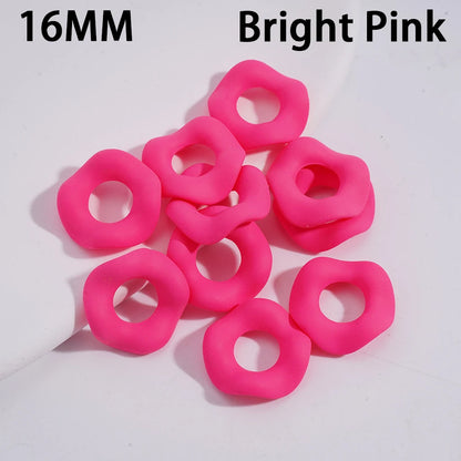 16MM Neon Fluorescent Wavy Frosted Acrylic Spacer Beads Matte Rubber Touch for Pen Bracelet Jewelry Making
