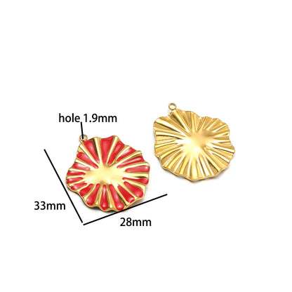 Vintage Style Stainless Steel 18k Gold Plated Enamel Star Round Charm Pendant for Jewelry Necklace Making Accessories