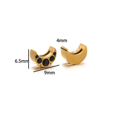 Non Tarnish Stainless Steel 18k Gold Plated Moon Star Cross Zircon Charm Pendant for Jewelry Necklace Making Accessories