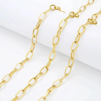 No Tarnish 18k Gold Stainless Steel Chain 6mm Men Cross Chain for Necklace Bracelet Diy Making