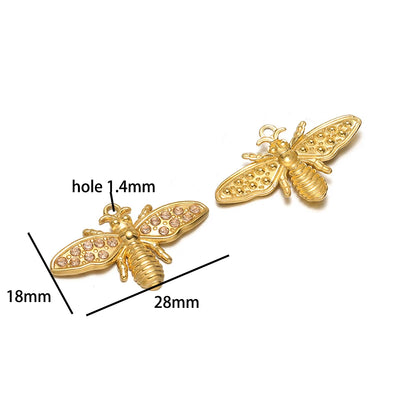 18k Gold Plated Stainless Steel Enamel Heart Rpse Flower Mushroom Charm Pendant for DIY Handmade Necklace Jewelry Making
