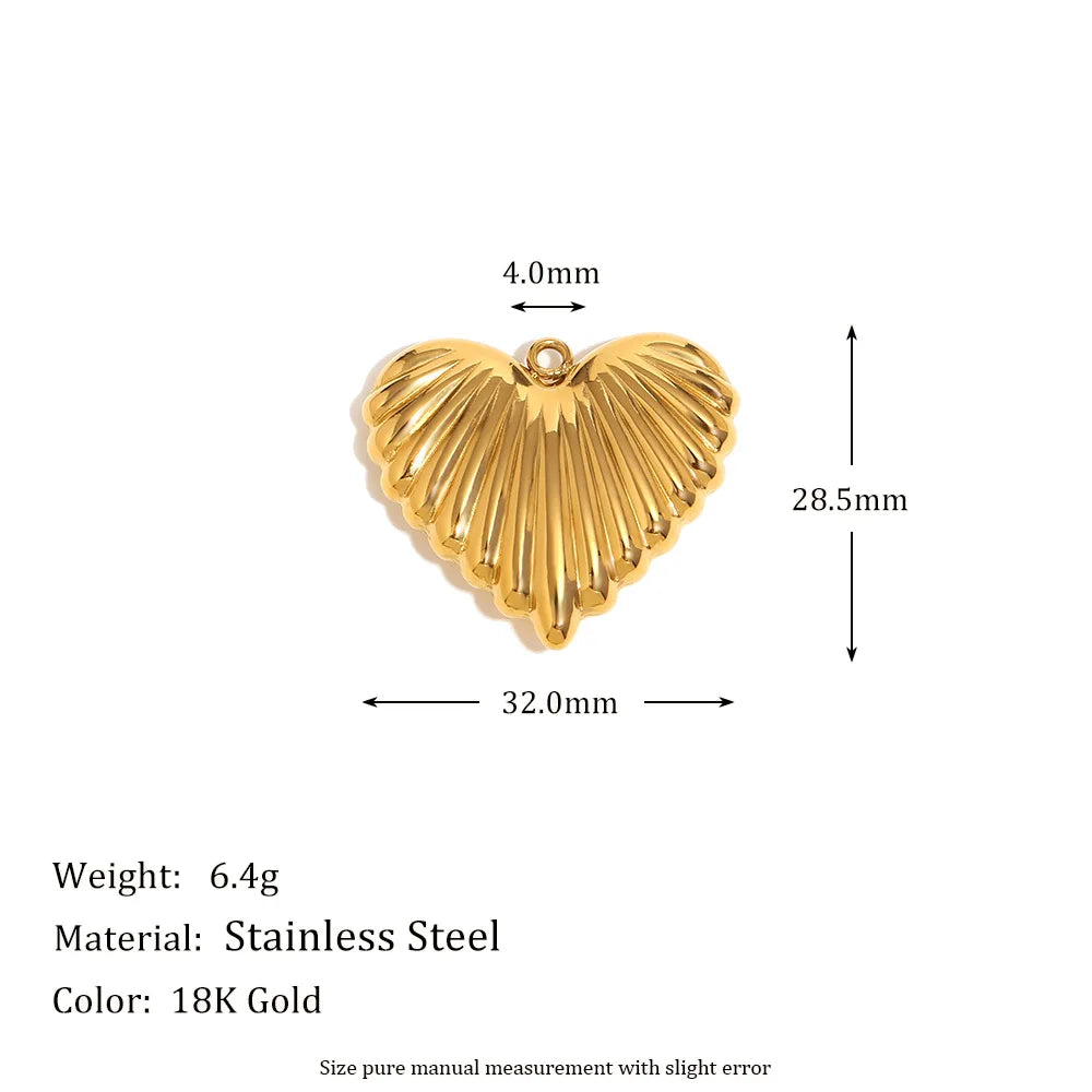 Fashion Stainless Steel 18k Gold Plated Heart Lock Flower Charms Pendant for DIY Jewelry Necklace Making