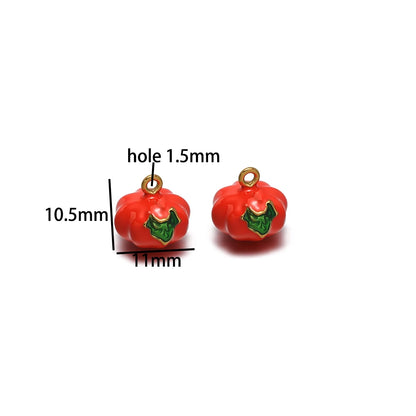 Fruit Series Charm Stainless Steel 18k Gold Plated Oil Drop Strawberries Pineapples Pumpkins Pendant for Jewelry Necklace Making