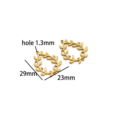Wholesale Gold Plated Stainless Steel Moon Sun Leaf Cross Heart Charm Pendant for DIY Jewelry Necklace Making