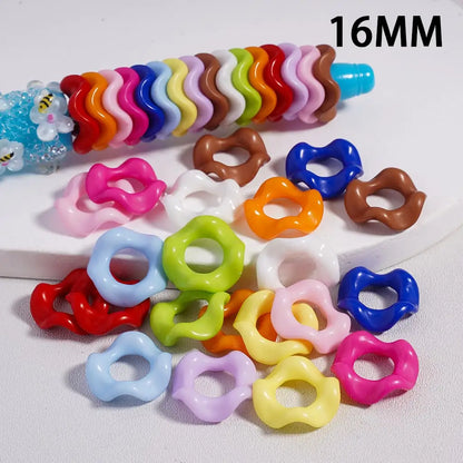 16MM Round Acrylic/Plastic/Lucite Beads with Spacer for DIY Pen Beads and Bracelet Crafts in Mixed Colors