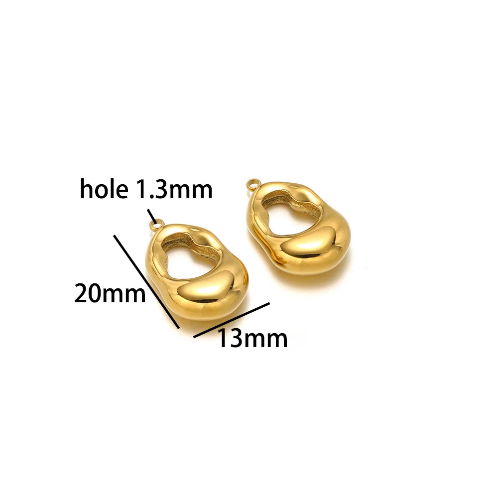 Hot Sale Fashion 18k Gold Plated Stainless Steel Creative Spiral Vortex Heart Square Handbag Charm Pendant for Jewelry Making