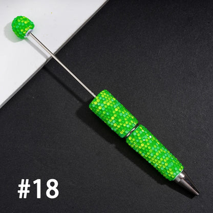 Neon Fluorescent Candy Color Full Rhinestone Clay Bead Pens Fully Wrapped Shiny Rhinestones Pure Handmade DIY Beaded Pen Blanks