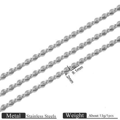 D672 High Quality Nail Shape Stainless Steel Chain Waterproof Bulk Roll Necklace Bracelet Chain Diy Jewelry