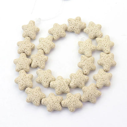 Wholesale Good Quality Many Colors Pink Blue Green Star Shape Volcanic Rock Lava Stone Beads for Jewelry Making 23mm