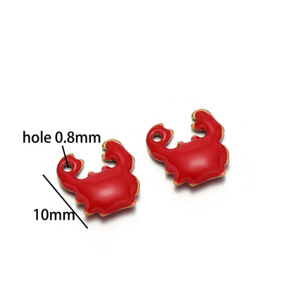 Cute Pendant 18k Gold Plated Stainless Steel Oil Drop Small Crab Charm Pendant for DIY Jewelry Making Wholesale