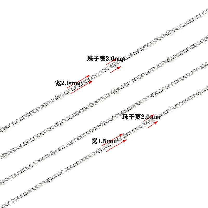 B354 Factory Direct Gold Beads Ball Chain Ins Hot Twist Chain Stainless Steel Chain Necklace Jewelry for Women Men