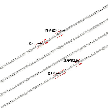 B354 Factory Direct Gold Beads Ball Chain Ins Hot Twist Chain Stainless Steel Chain Necklace Jewelry for Women Men