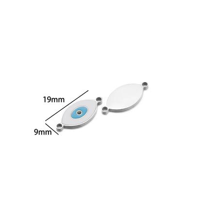 European American Style Stainless Steel Gold Plated Enamel Heart Eye Butterfly Charm Pendant for Jewelry Necklace Making