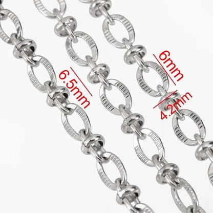 E208 Fashion Silver Gold Plated Chain Waterproof Stainless Steel Roller Link Chains for Jewelry Custom Diy